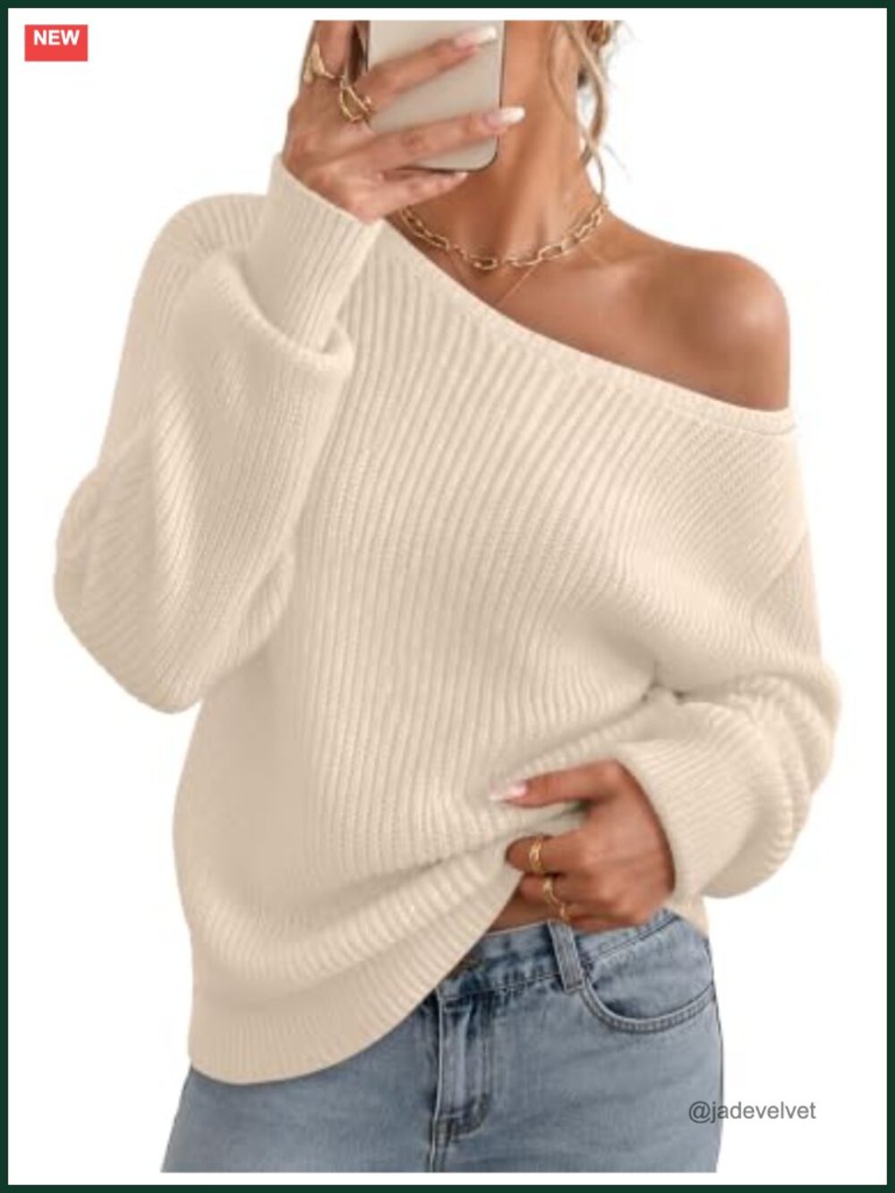 Off Shoulder Sweater Women Long Sleeve Crochet Knit Pullover Fall Going Out